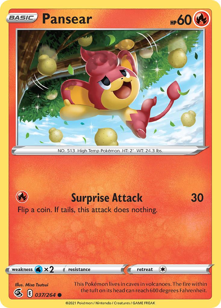 2021 Pokemon Trading Card Game Fusion Strike Price List 037 Pansear