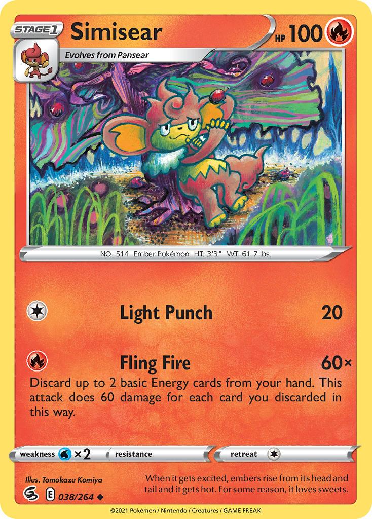 2021 Pokemon Trading Card Game Fusion Strike Price List 038 Simisear