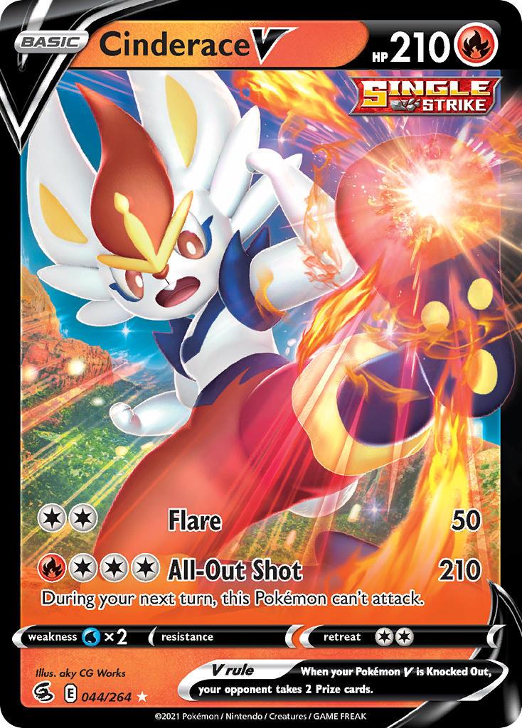 2021 Pokemon Trading Card Game Fusion Strike Price List 044 Cinderace V