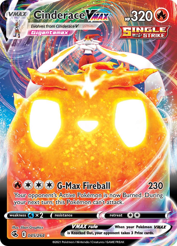 2021 Pokemon Trading Card Game Fusion Strike Price List 045 Cinderace VMAX