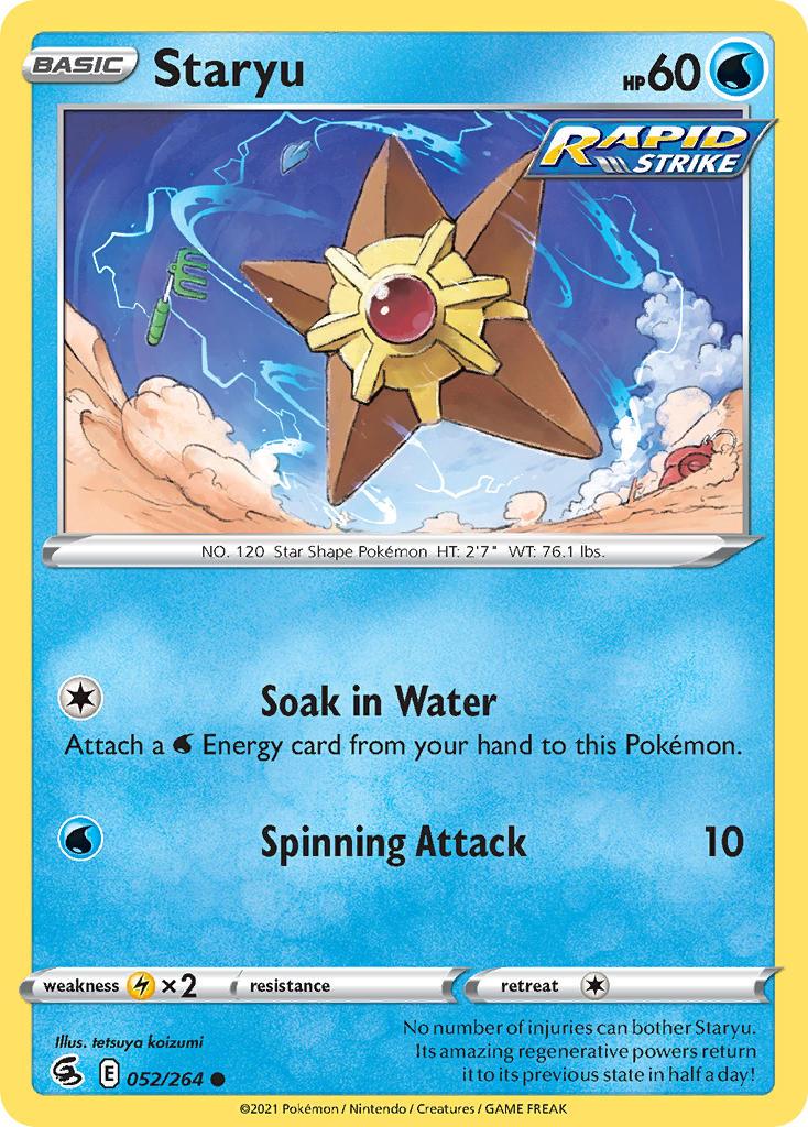 2021 Pokemon Trading Card Game Fusion Strike Price List 052 Staryu