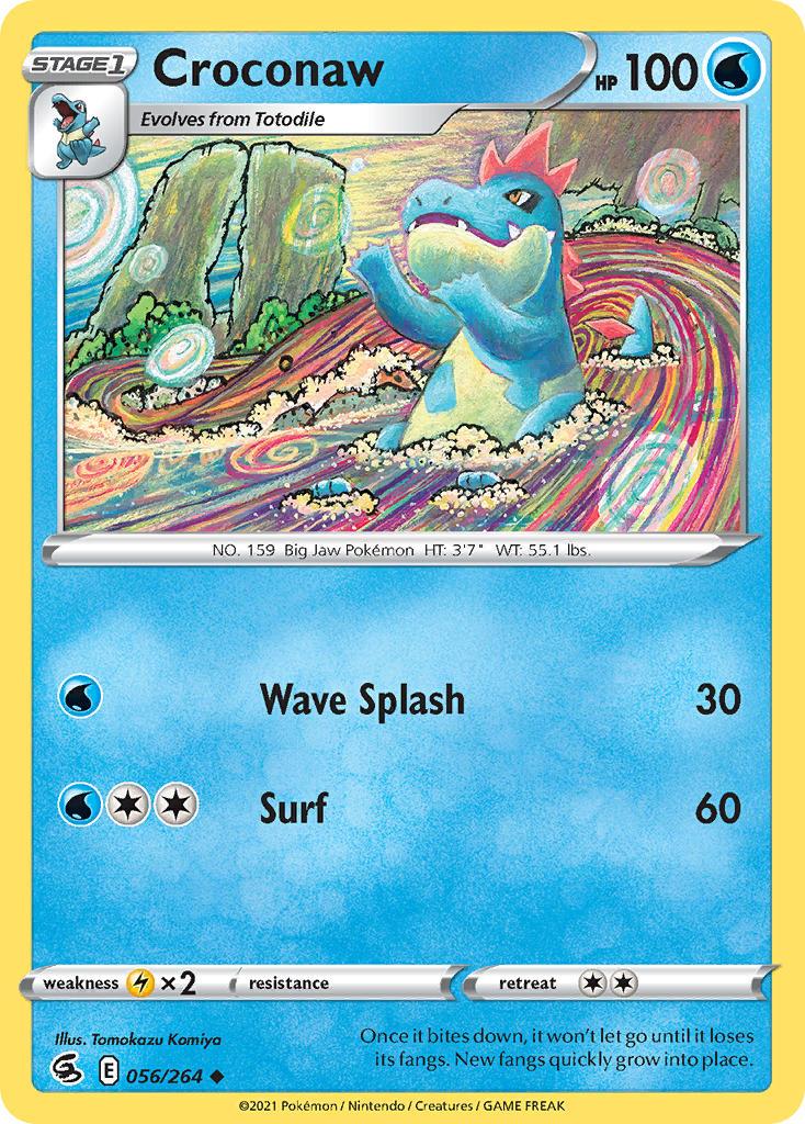 2021 Pokemon Trading Card Game Fusion Strike Price List 056 Croconaw