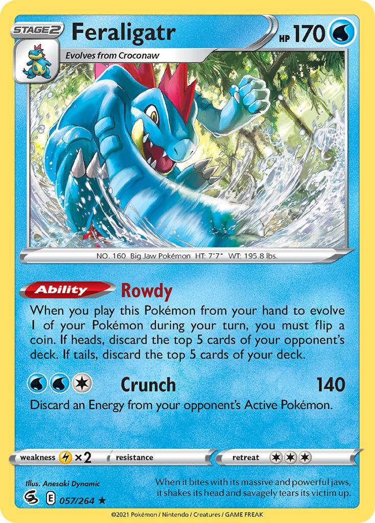 2021 Pokemon Trading Card Game Fusion Strike Price List 057 Feraligatr