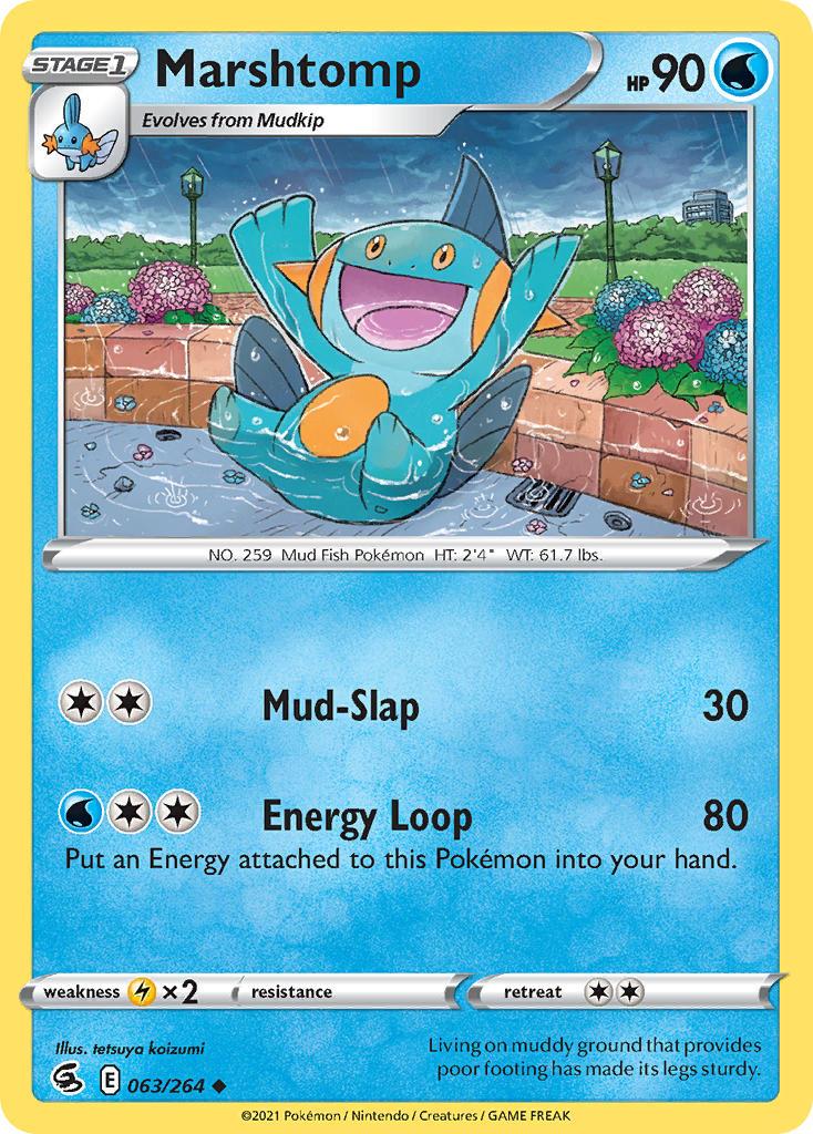 2021 Pokemon Trading Card Game Fusion Strike Price List 063 Marshtomp