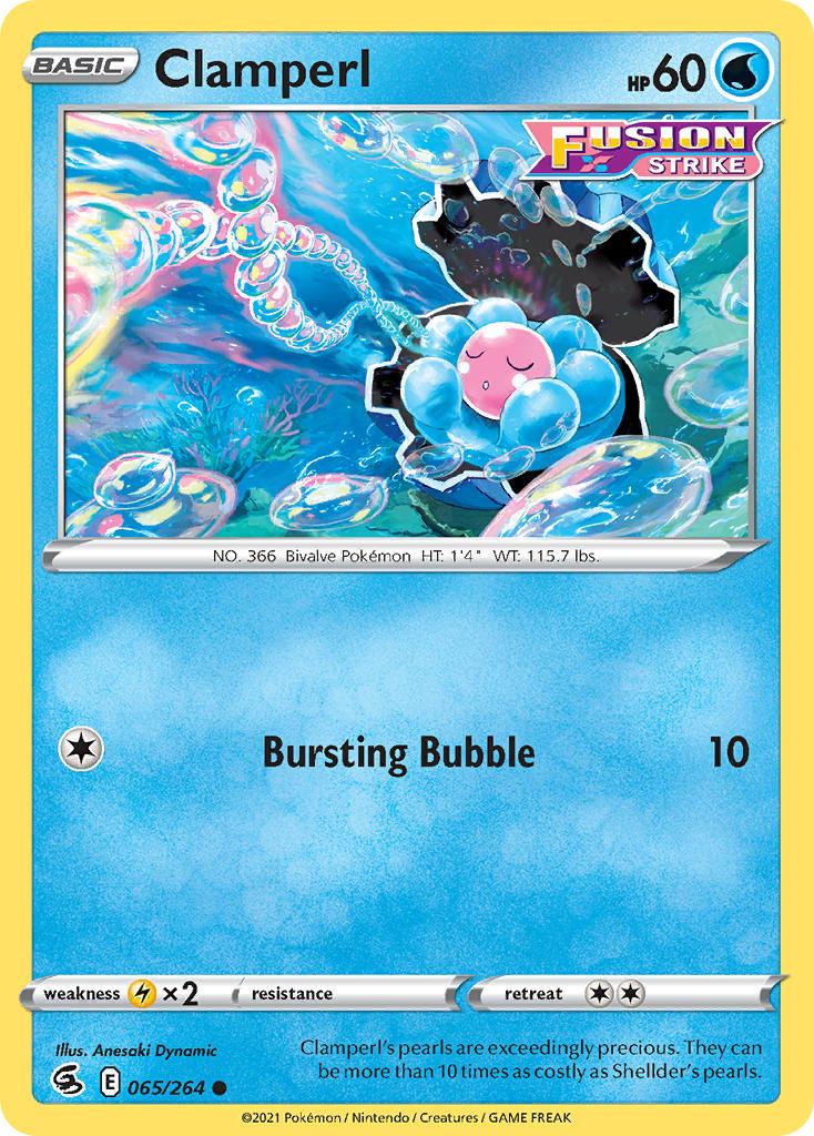 2021 Pokemon Trading Card Game Fusion Strike Price List 065 Clamperl