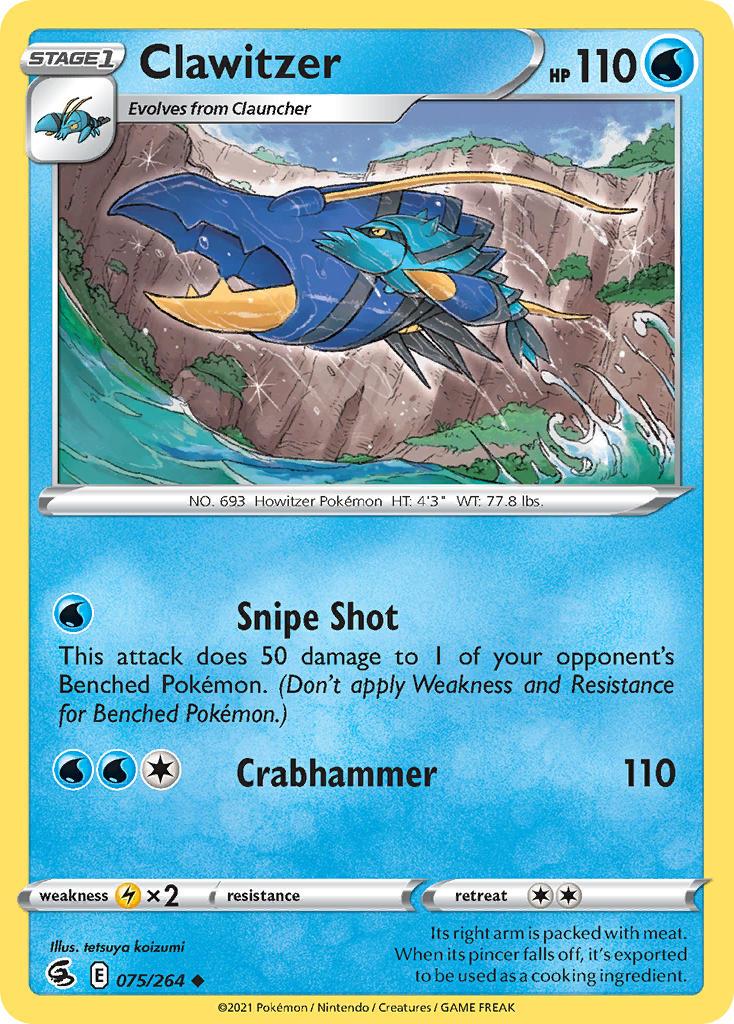 2021 Pokemon Trading Card Game Fusion Strike Price List 075 Clawitzer