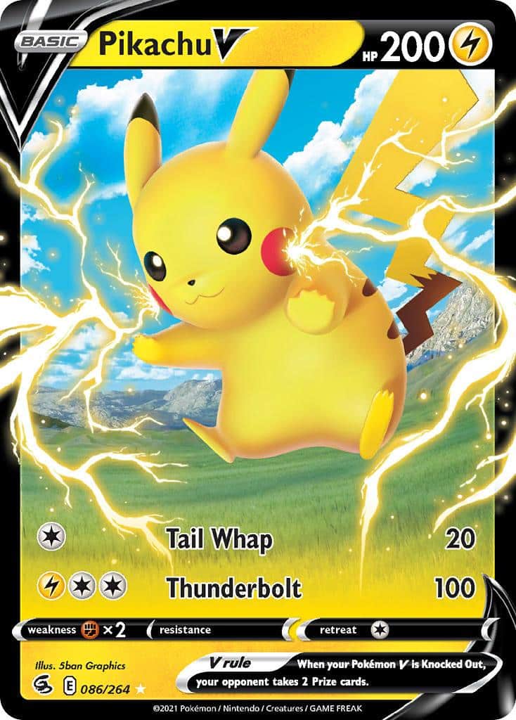 2021 Pokemon Trading Card Game Fusion Strike Price List 086 Pikachu V