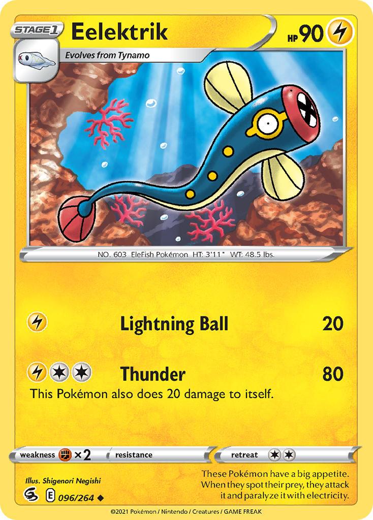 2021 Pokemon Trading Card Game Fusion Strike Price List 096 Eelektrik