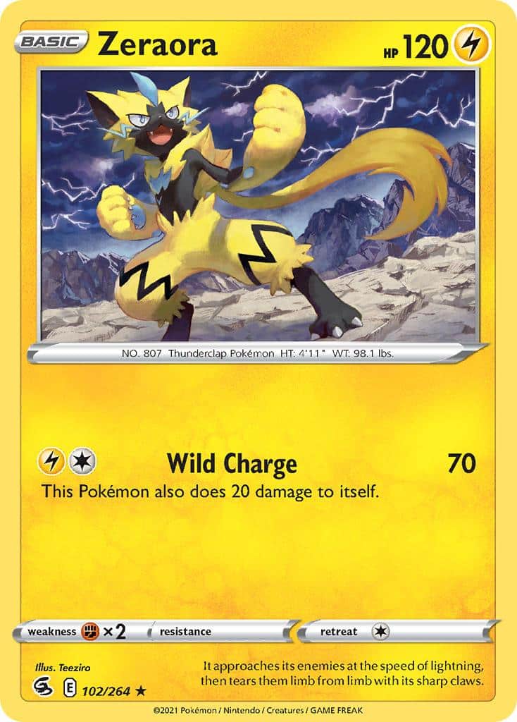 2021 Pokemon Trading Card Game Fusion Strike Price List 102 Zeraora