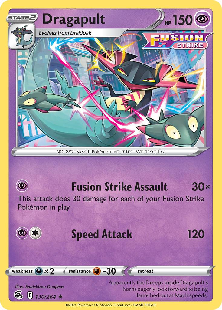 2021 Pokemon Trading Card Game Fusion Strike Price List 130 Dragapult