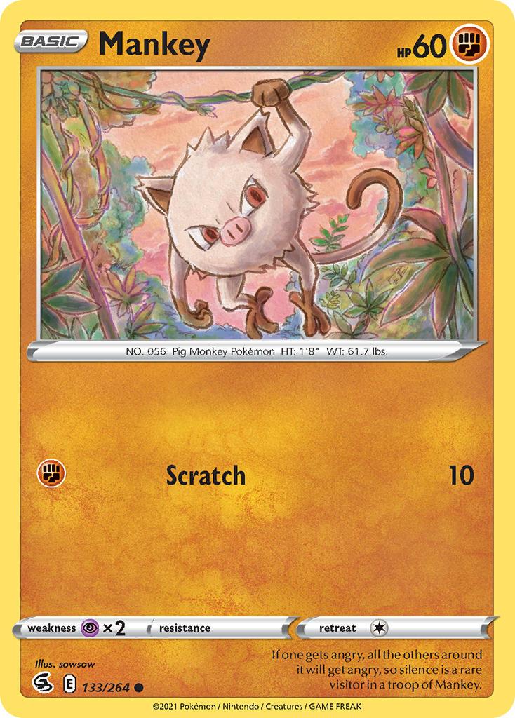 2021 Pokemon Trading Card Game Fusion Strike Price List 133 Mankey