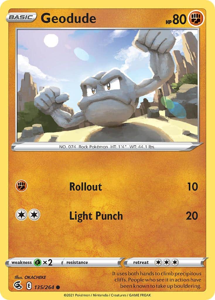 2021 Pokemon Trading Card Game Fusion Strike Price List 135 Geodude