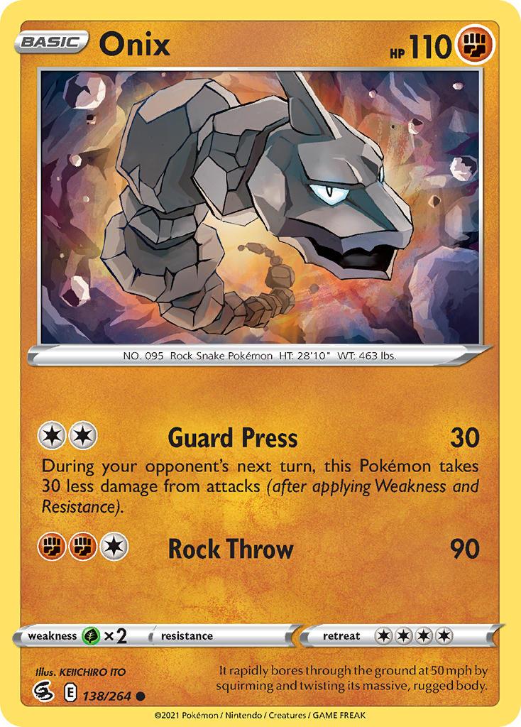 2021 Pokemon Trading Card Game Fusion Strike Price List 138 Onix