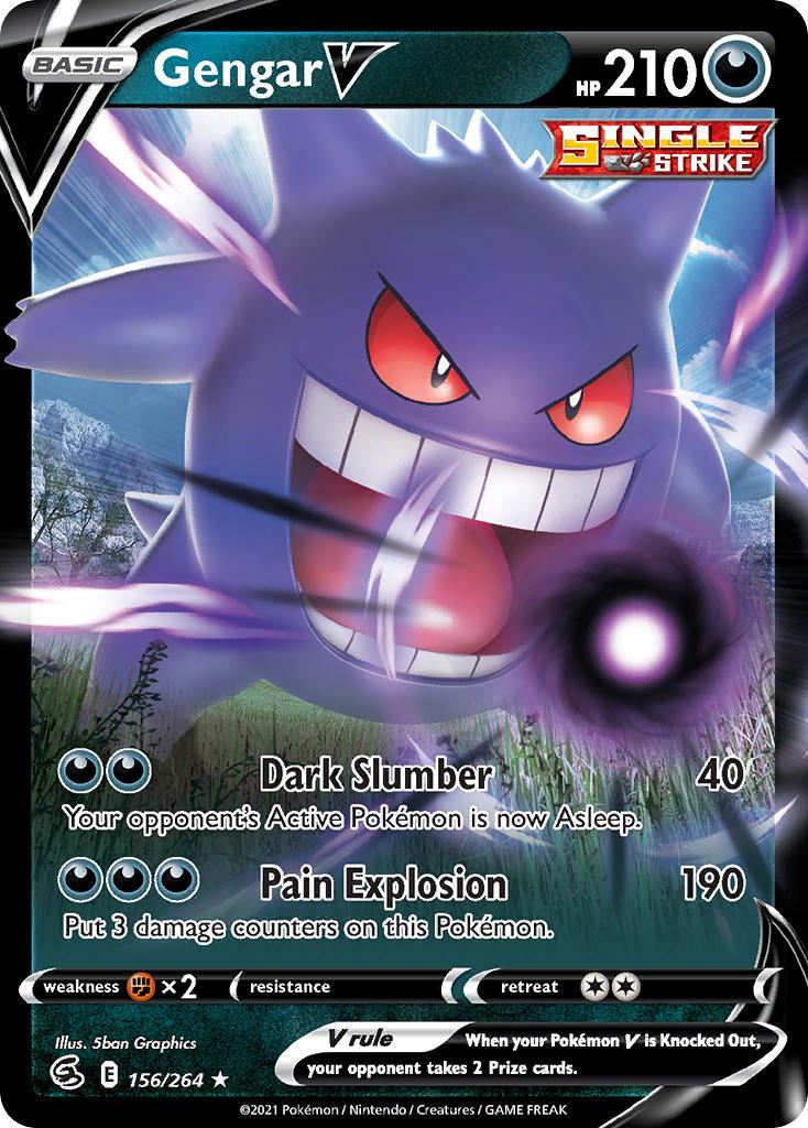 2021 Pokemon Trading Card Game Fusion Strike Price List 156 Gengar V