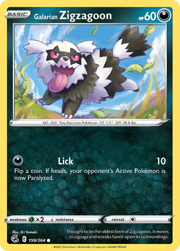 2021 Pokemon Trading Card Game Fusion Strike Price List 159 Galarian Zigzagoon