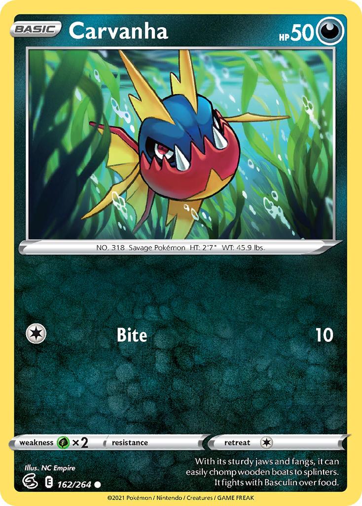 2021 Pokemon Trading Card Game Fusion Strike Price List 162 Carvanha