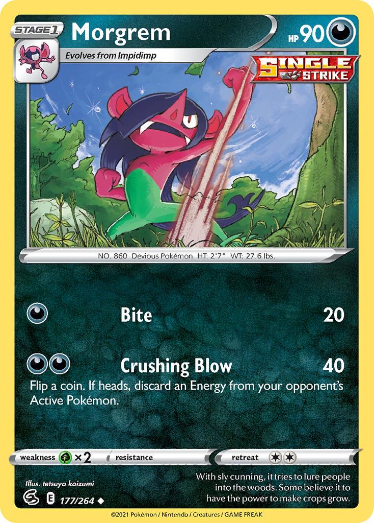 2021 Pokemon Trading Card Game Fusion Strike Price List 177 Morgrem