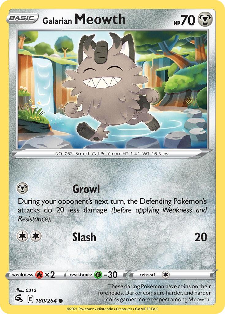 2021 Pokemon Trading Card Game Fusion Strike Price List 180 Galarian Meowth