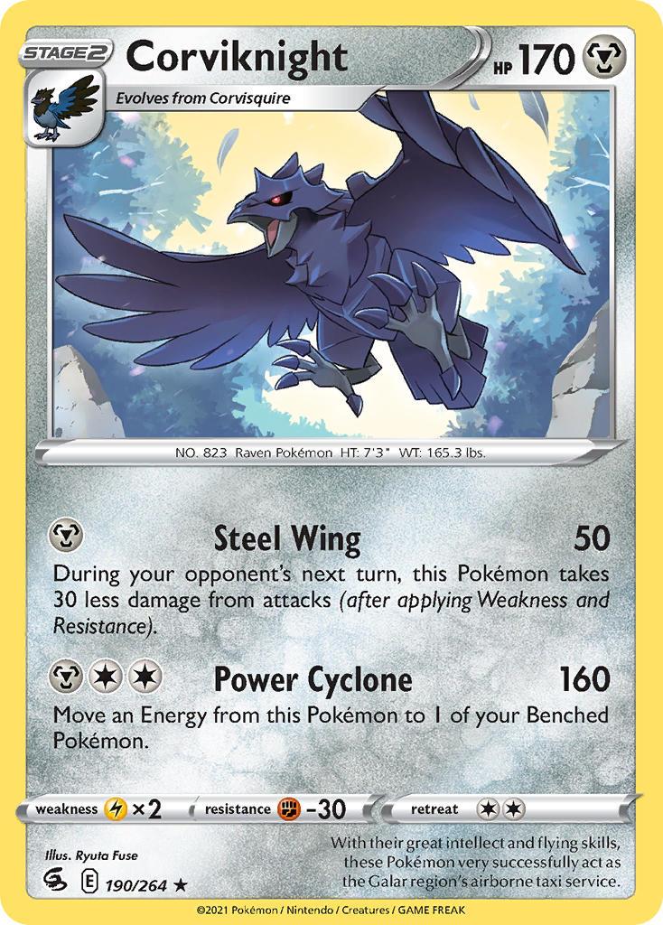 2021 Pokemon Trading Card Game Fusion Strike Price List 190 Corviknight