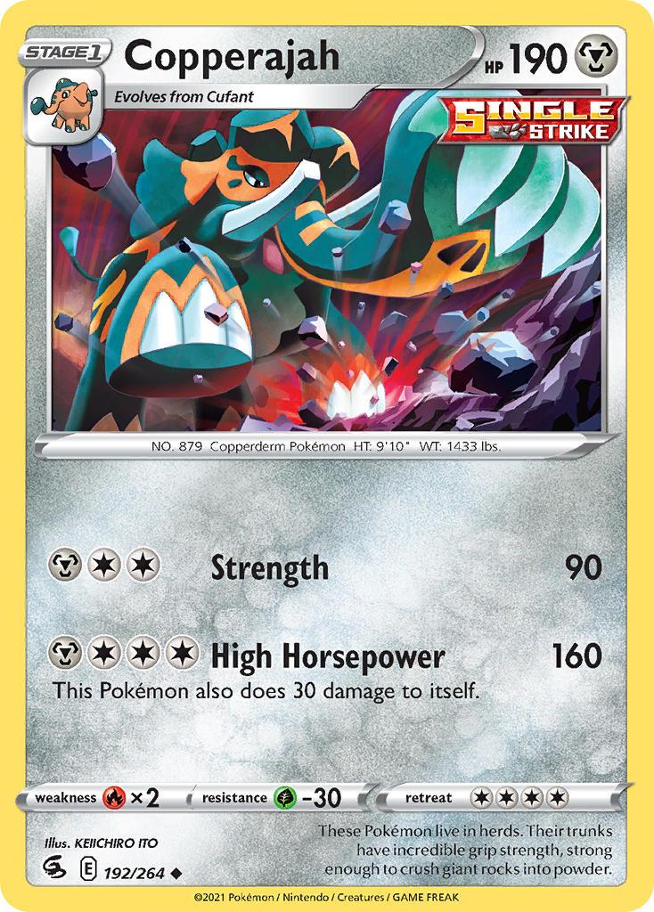 2021 Pokemon Trading Card Game Fusion Strike Price List 192 Copperajah