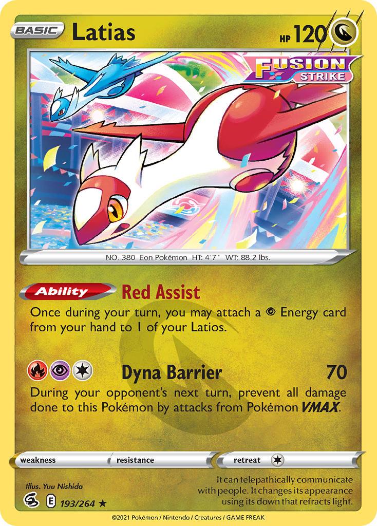 2021 Pokemon Trading Card Game Fusion Strike Price List 193 Latias