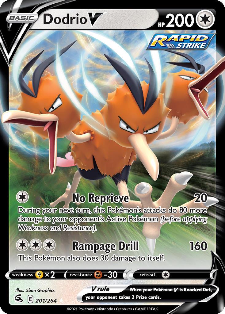 2021 Pokemon Trading Card Game Fusion Strike Price List 201 Dodrio V