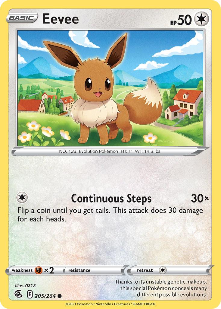 2021 Pokemon Trading Card Game Fusion Strike Price List 205 Eevee