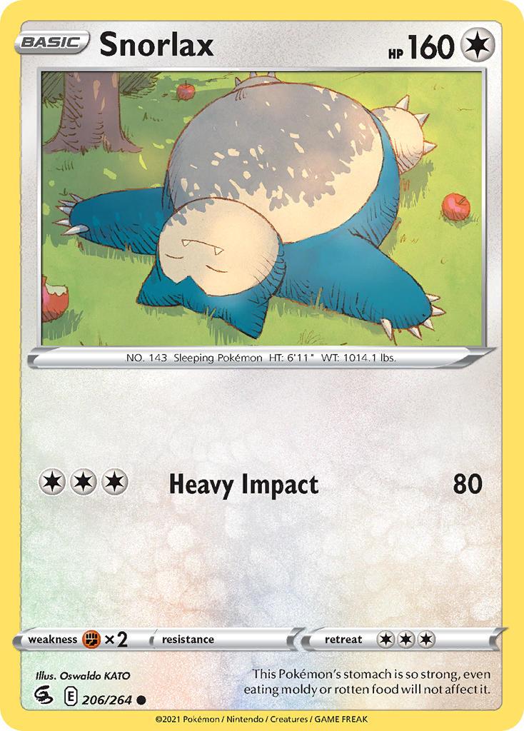 2021 Pokemon Trading Card Game Fusion Strike Price List 206 Snorlax