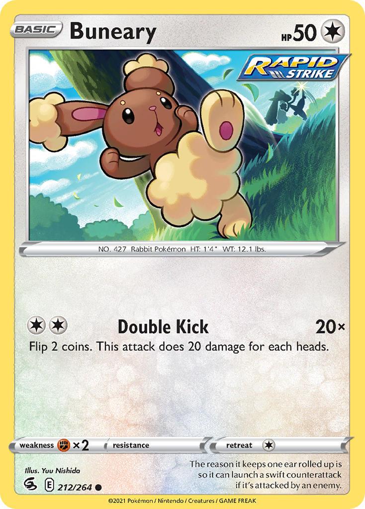 2021 Pokemon Trading Card Game Fusion Strike Price List 212 Buneary