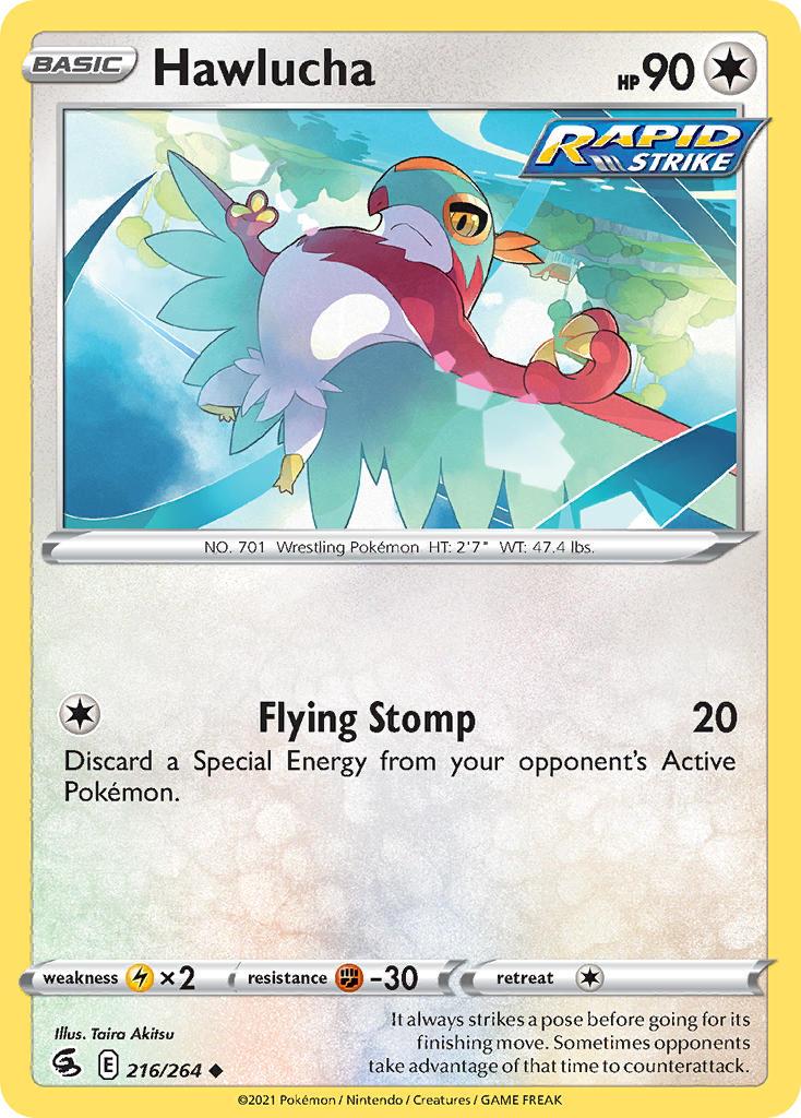 2021 Pokemon Trading Card Game Fusion Strike Price List 216 Hawlucha