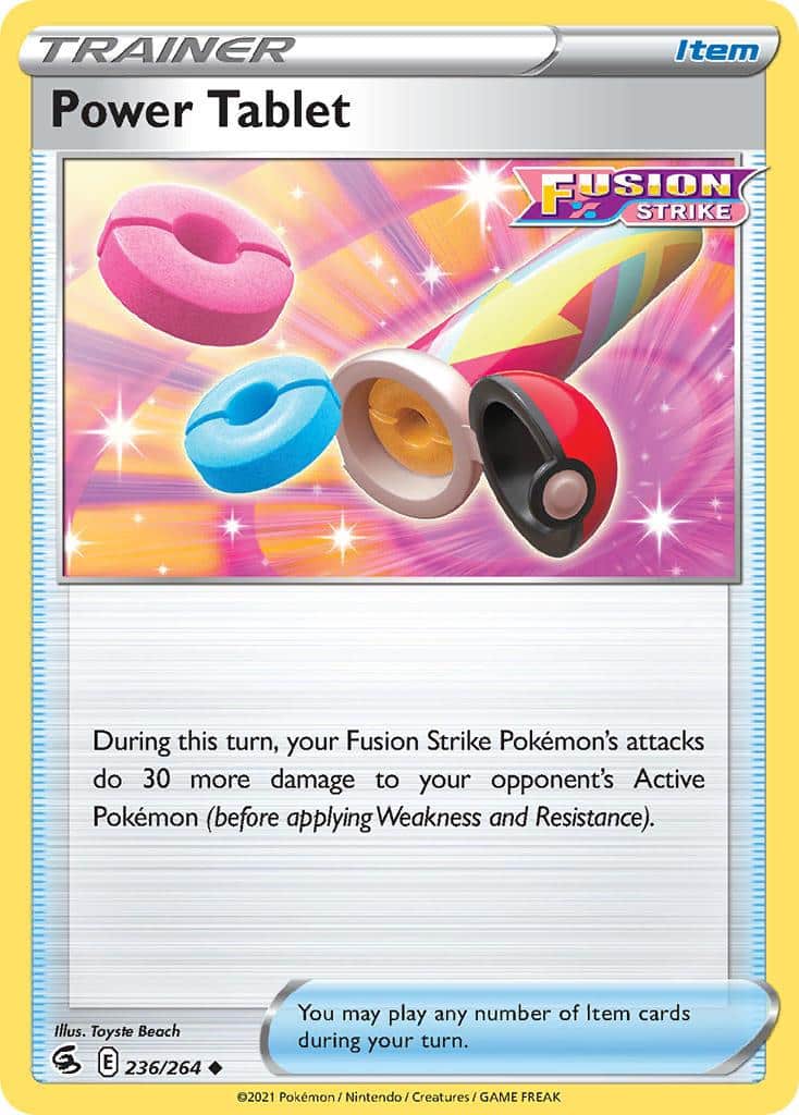 2021 Pokemon Trading Card Game Fusion Strike Price List 236 Power Tablet