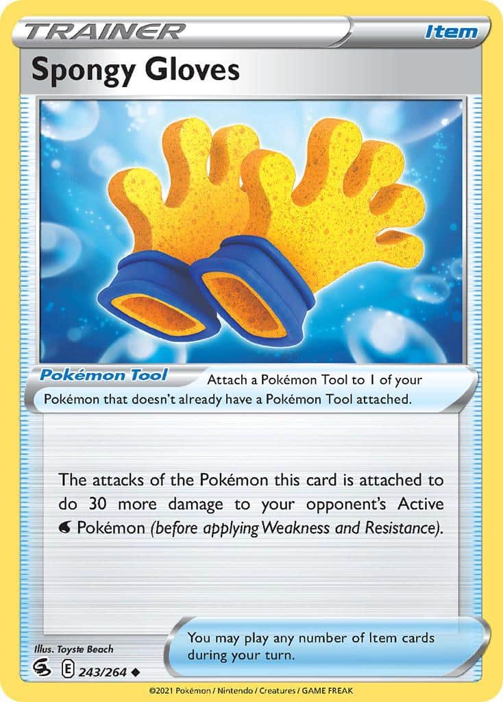 2021 Pokemon Trading Card Game Fusion Strike Price List 243 Spongy Gloves