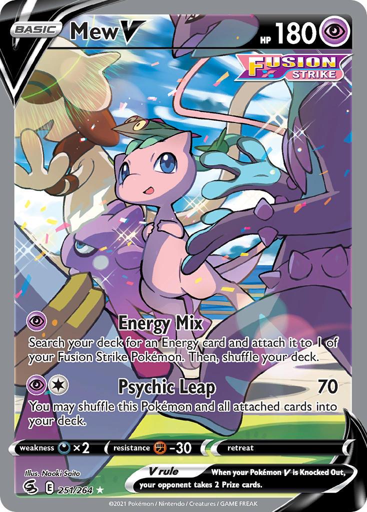 2021 Pokemon Trading Card Game Fusion Strike Price List 251 Mew V