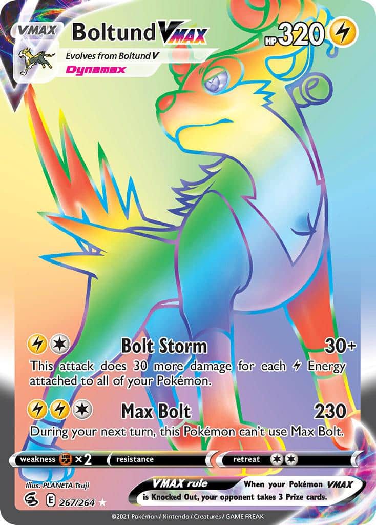 2021 Pokemon Trading Card Game Fusion Strike Price List 267 Boltund VMAX