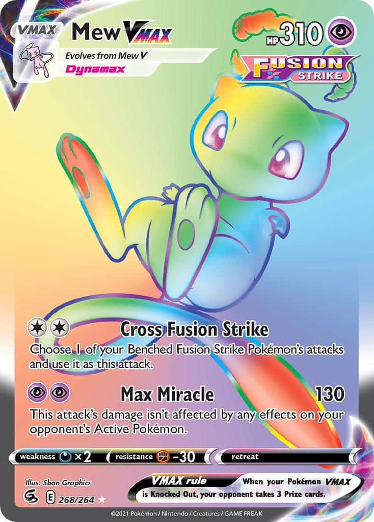 2021 Pokemon Trading Card Game Fusion Strike Price List 268 Mew VMAX