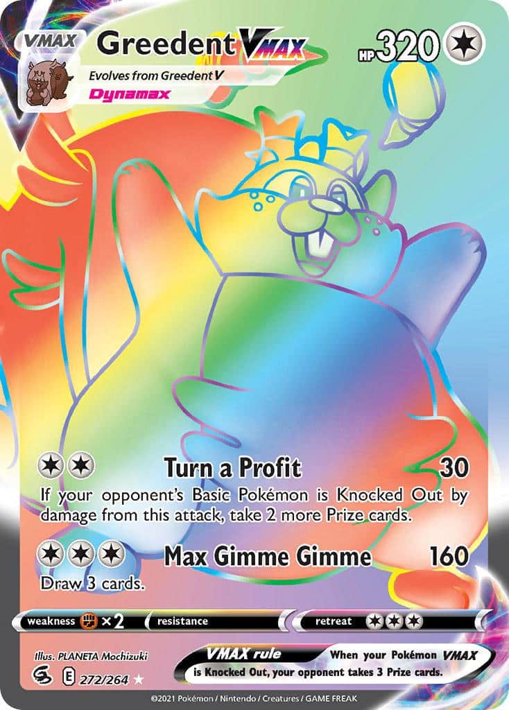 2021 Pokemon Trading Card Game Fusion Strike Price List 272 Greedent VMAX