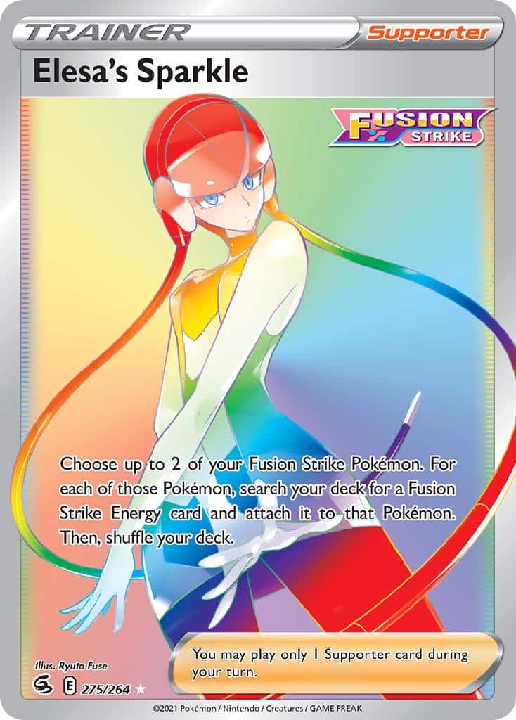 2021 Pokemon Trading Card Game Fusion Strike Price List 275 Elesas Sparkle