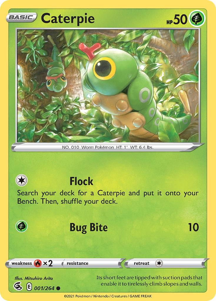 2021 Pokemon Trading Card Game Fusion Strike Set List 001 Caterpie