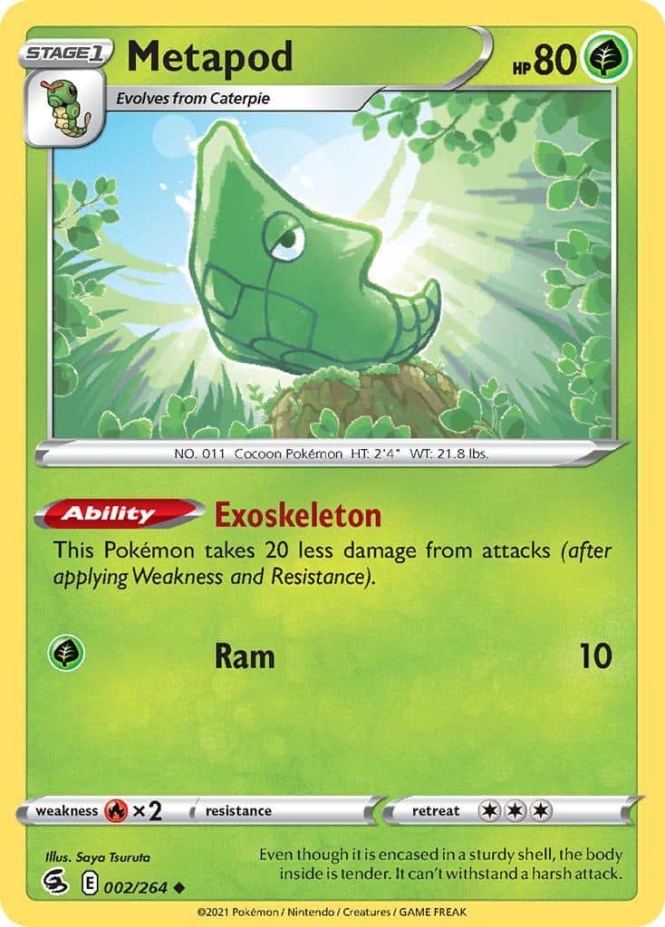 2021 Pokemon Trading Card Game Fusion Strike Set List 002 Metapod