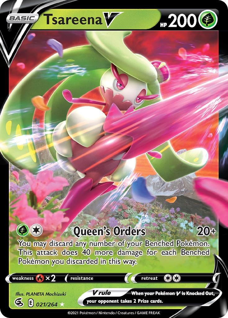 2021 Pokemon Trading Card Game Fusion Strike Set List 021 Tsareena V