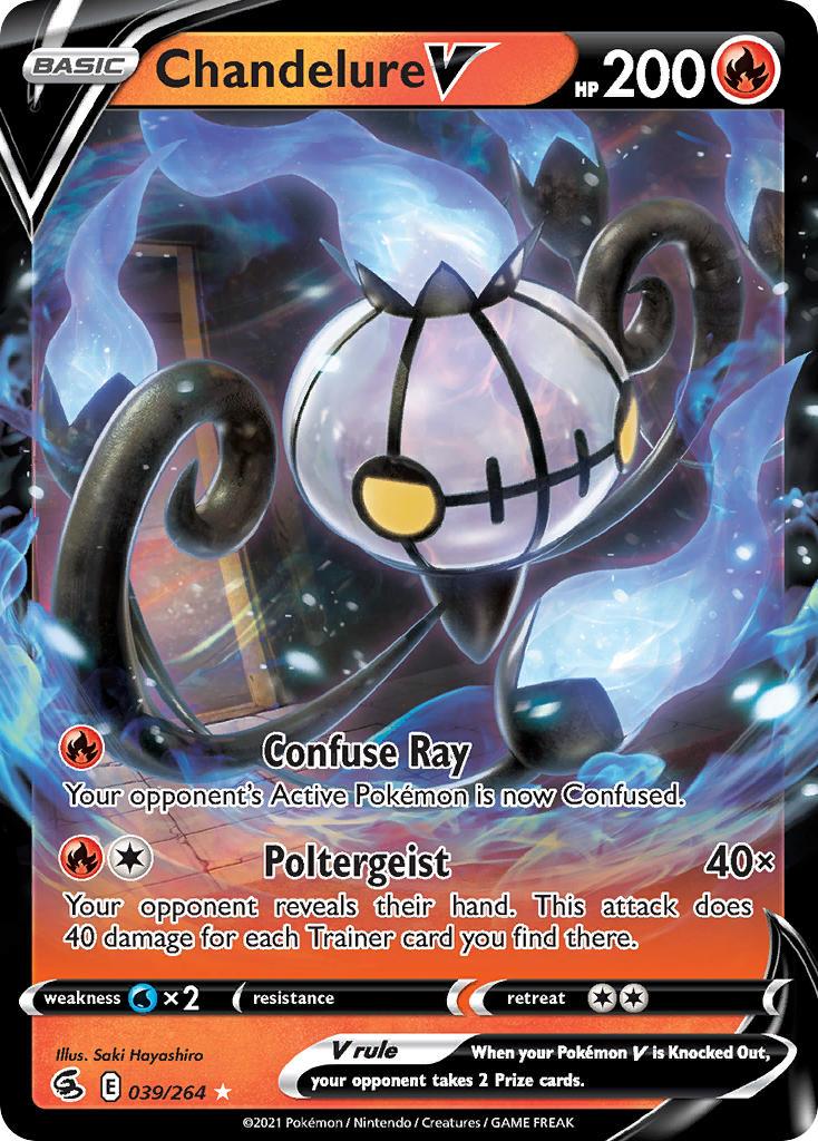 2021 Pokemon Trading Card Game Fusion Strike Set List 039 Chandelure V