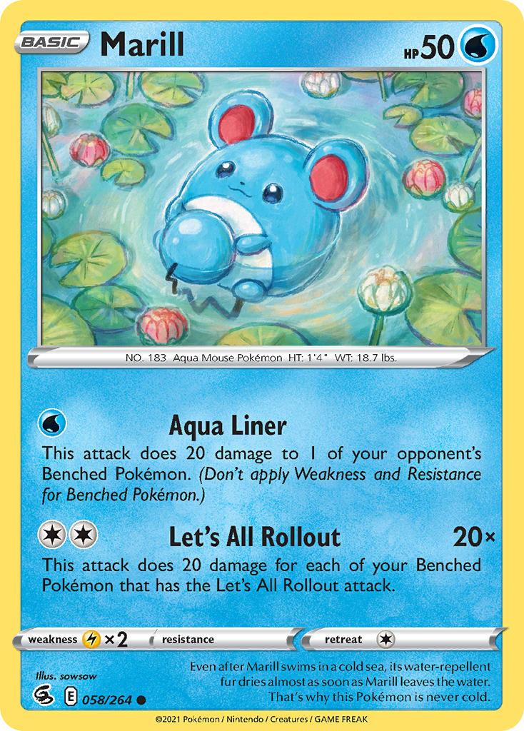 2021 Pokemon Trading Card Game Fusion Strike Set List 058 Marill