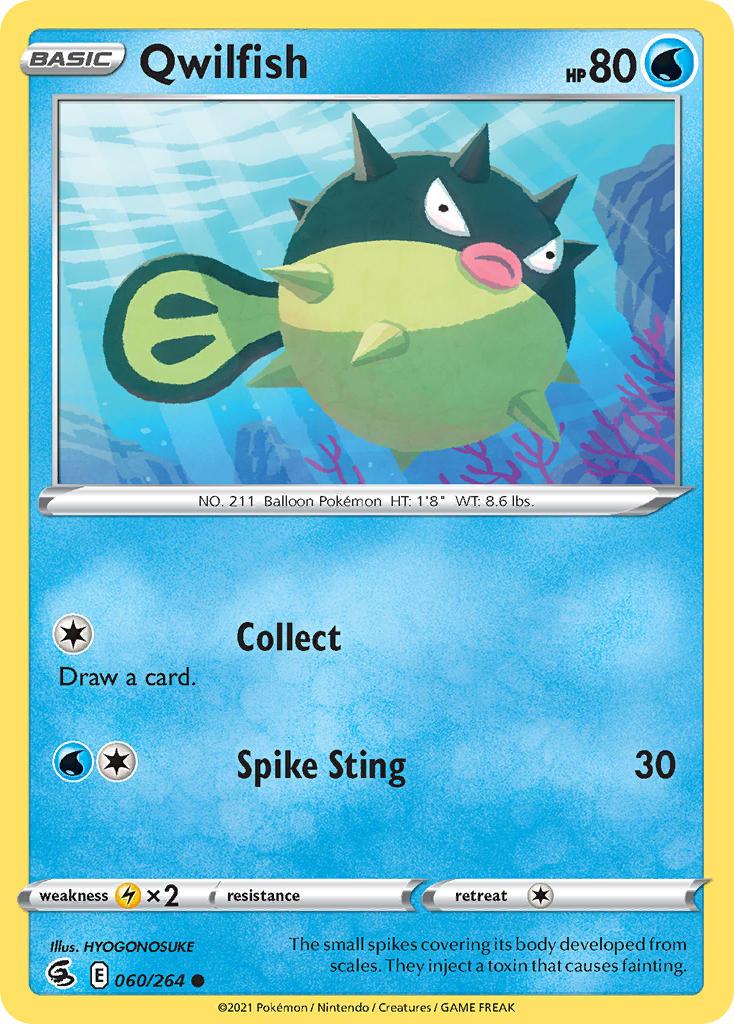 2021 Pokemon Trading Card Game Fusion Strike Set List 060 Qwilfish