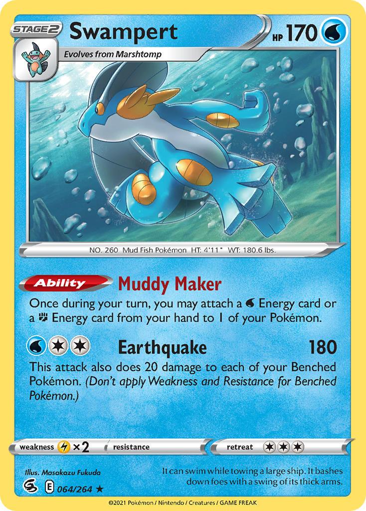 2021 Pokemon Trading Card Game Fusion Strike Set List 064 Swampert