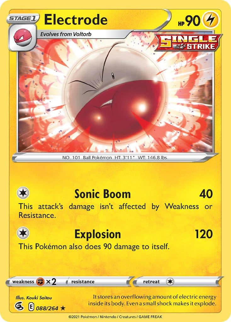 2021 Pokemon Trading Card Game Fusion Strike Set List 088 Electrode