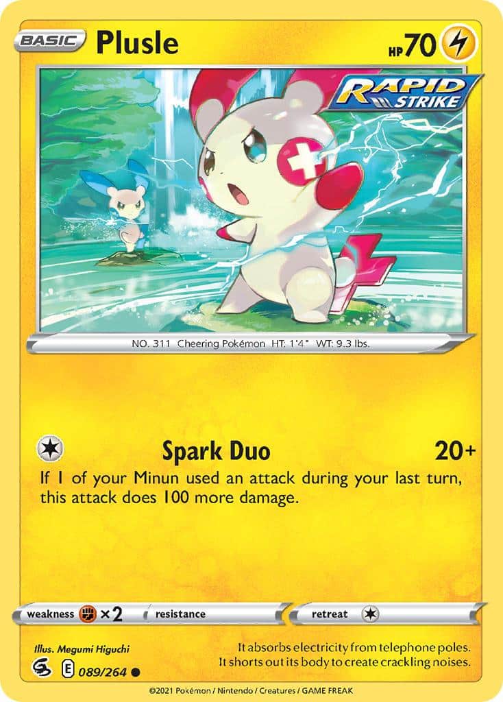 2021 Pokemon Trading Card Game Fusion Strike Set List 089 Plusle