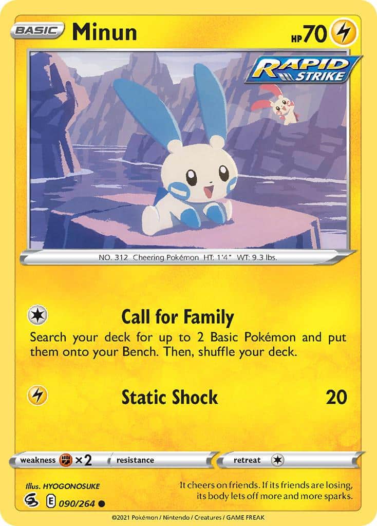 2021 Pokemon Trading Card Game Fusion Strike Set List 090 Minun