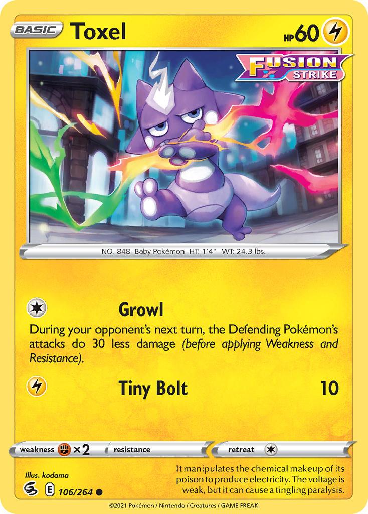 2021 Pokemon Trading Card Game Fusion Strike Set List 106 Toxel