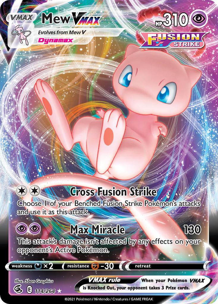 2021 Pokemon Trading Card Game Fusion Strike Set List 114 Mew VMAX