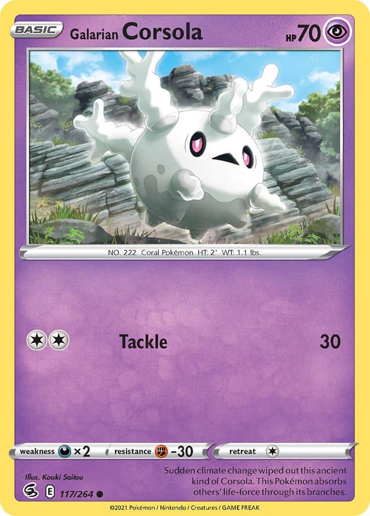 2021 Pokemon Trading Card Game Fusion Strike Set List 117 Galarian Corsola